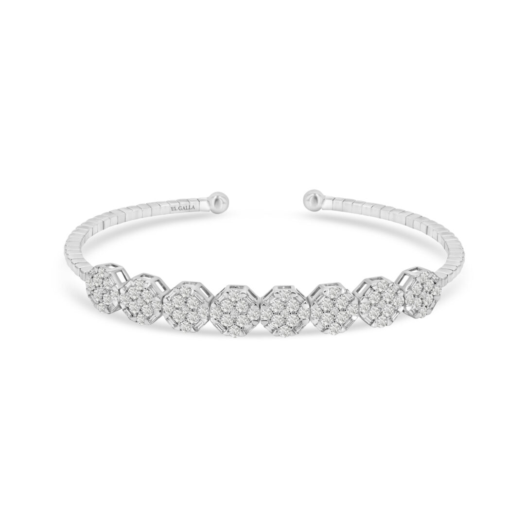 Macy Half-Diamond Bangle - EL GALLA JEWELLERY