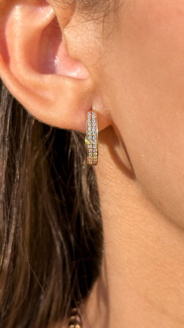 Elegant rose gold earrings adorned with sparkling diamonds