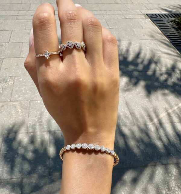 Rose Gold Fancy Diamond Shapes Ring - Image 2
