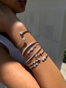 Dazzling Diamond Half-Band Bracelet - Image 2