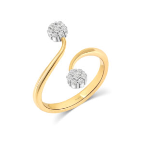 Twirling Diamond Duo Ring