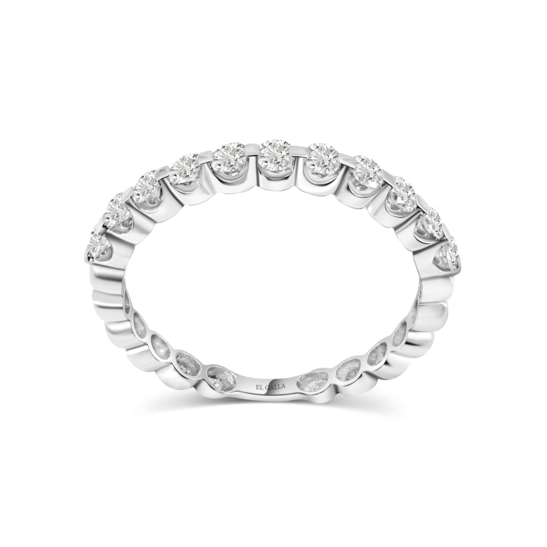 Diamond band made of 18K white gold