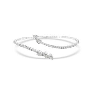 white gold diamond bangle by el galla the best jewelry designer in egypt