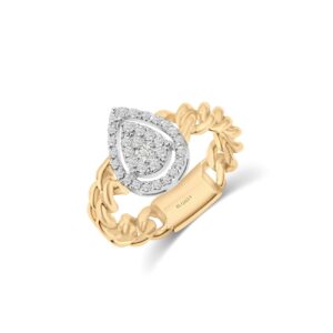 Golden Cascade Pear Ring