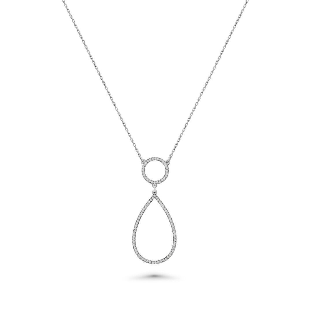 Open Diamond Drop Necklace