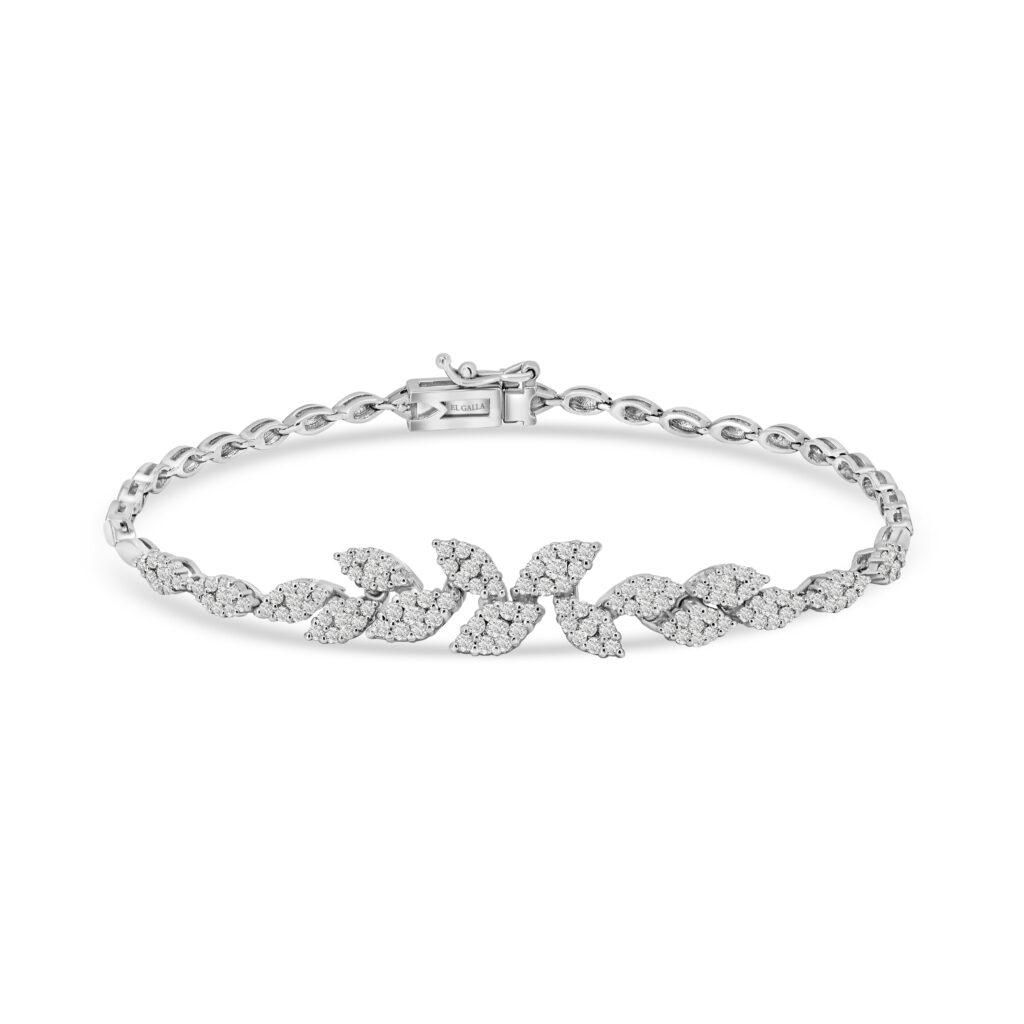 Swirling leaves diamond bracelet by El Galla jewelry