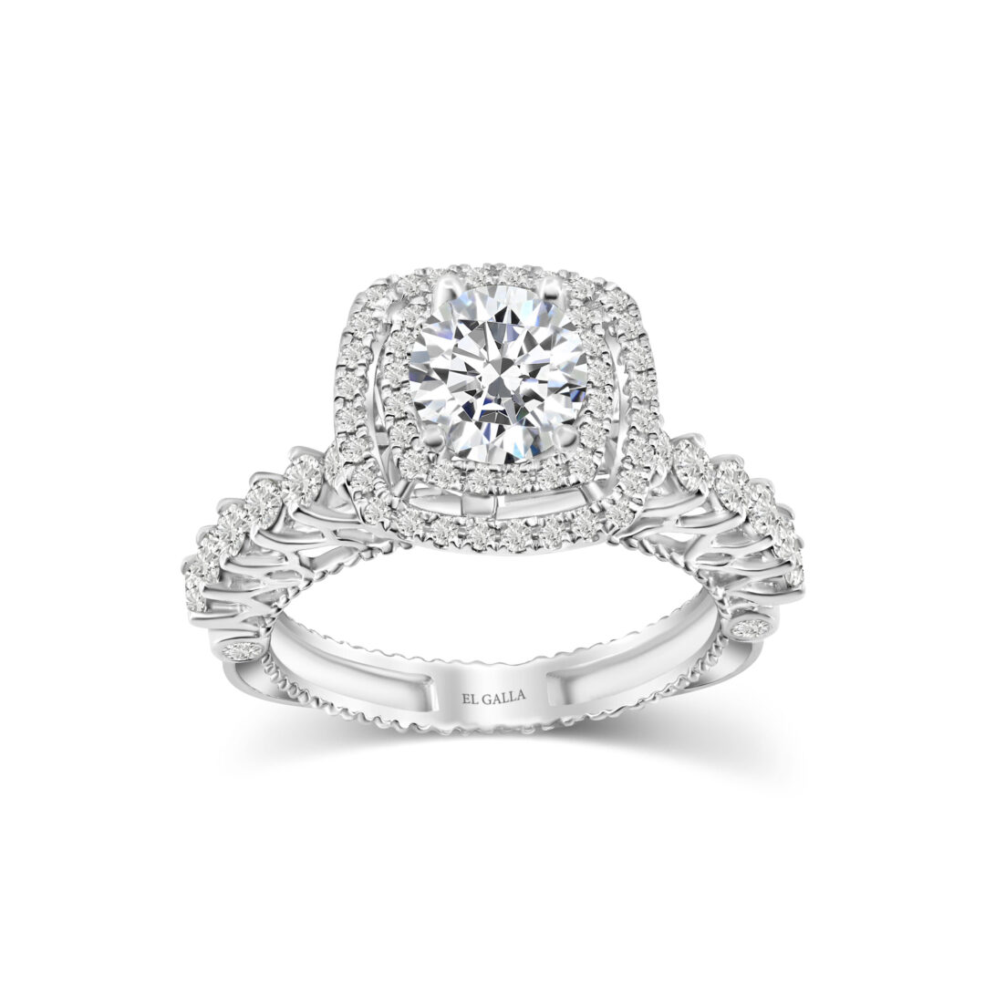 white gold diamond ring by el galla the best jewelry designer in egypt