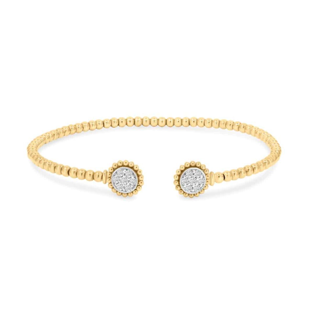 Yellow Diamond Dot Open Bangle