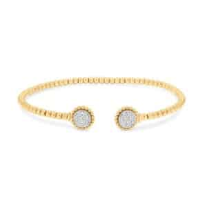 Yellow Diamond Dot Open Bangle