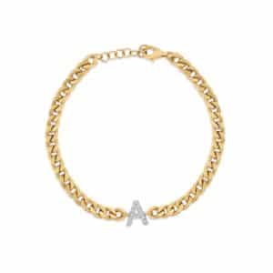 Pavé “A” Initial Bracelet