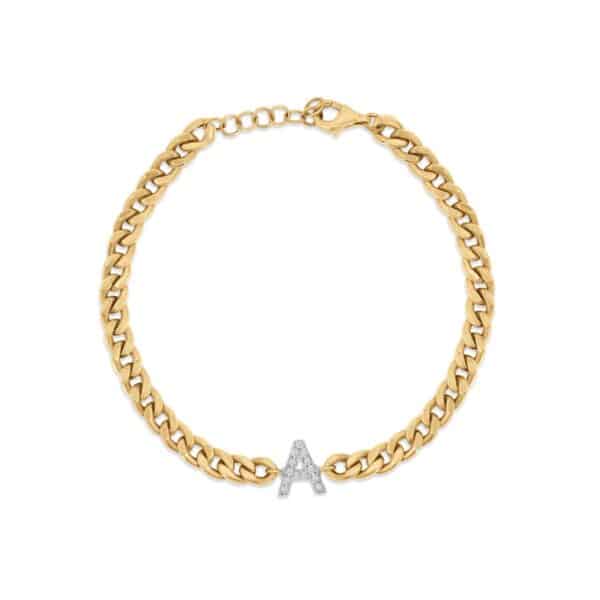 Pavé “A” Initial Bracelet