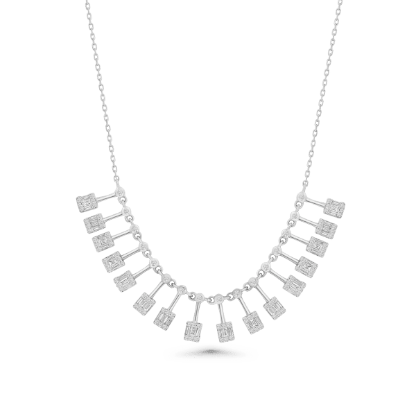 Baguette Drop Diamond Necklace