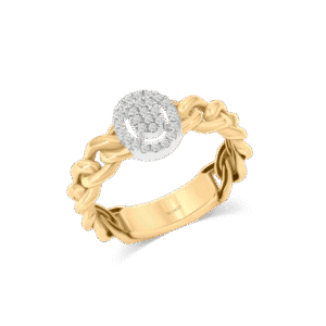 Diamond Chain Link Ring