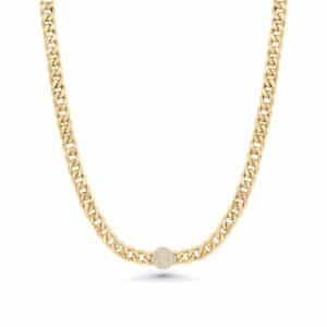 Pavé Dot Curb Chain Necklace