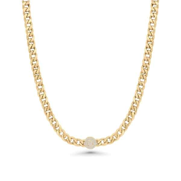 Pavé Dot Curb Chain Necklace