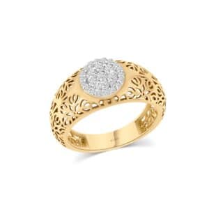 Yellow Gold Cage Diamond Ring