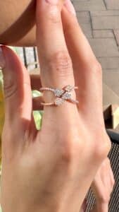 Pear Diamond Glow Duo Ring - Image 2